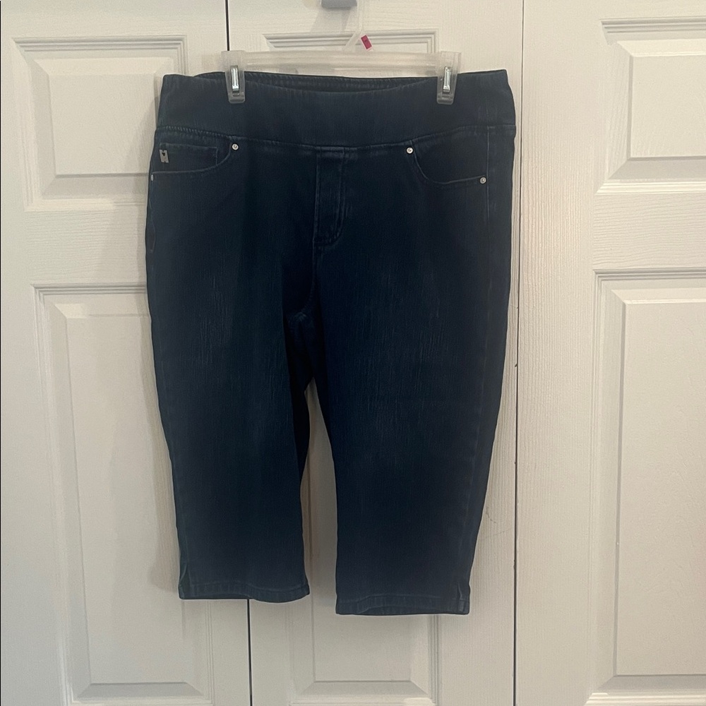 Belle by Kim Gravel Dark Blue Cropped Jeans
